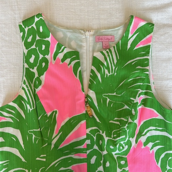 Lilly Pulitzer Tropical Green and Pink Midi Dress. - Picture 6 of 6